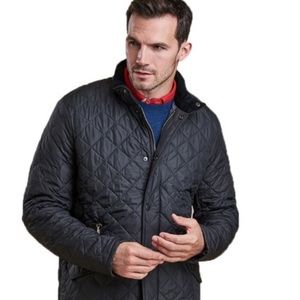 Barbour quilted men’s coat black/blue